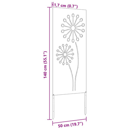 Garden Privacy Screen Silver 50 x 140 cm Stainless steel