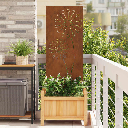 Garden Privacy Screen Rusty 50 x 140 cm Weathering Steel