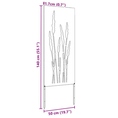 Garden Privacy Screen White 50 x 140 cm Cold-rolled steel