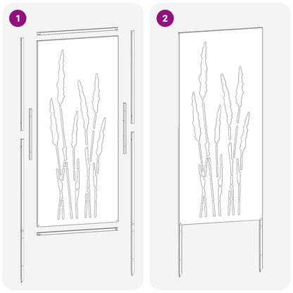 Garden Privacy Screen Floral Silver 50 x 140 cm Stainless steel