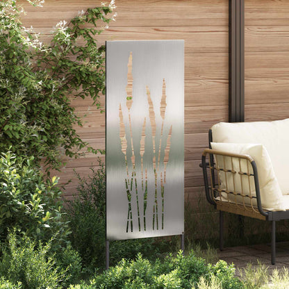 Garden Privacy Screen Floral Silver 50 x 140 cm Stainless steel