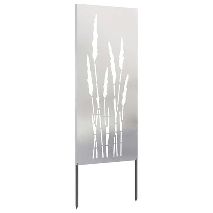Garden Privacy Screen Floral Silver 50 x 140 cm Stainless steel