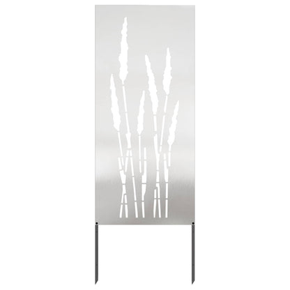 Garden Privacy Screen Floral Silver 50 x 140 cm Stainless steel