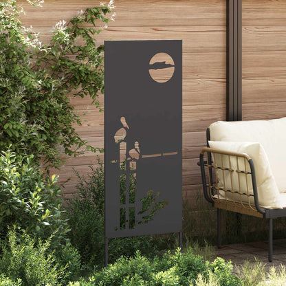 Garden Privacy Screen Black 50 x 140 cm Cold-rolled steel
