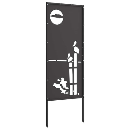 Garden Privacy Screen Black 50 x 140 cm Cold-rolled steel