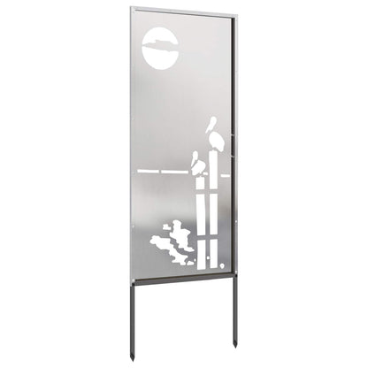 Garden Privacy Screen Silver 50 x 140 cm Stainless steel