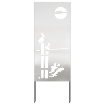 Garden Privacy Screen Silver 50 x 140 cm Stainless steel