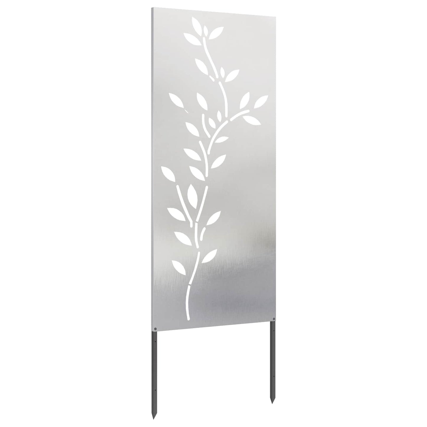 Garden Privacy Screen Floral Silver 50 x 140 cm Stainless steel