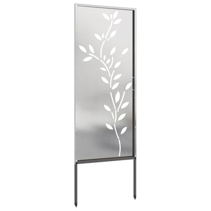 Garden Privacy Screen Floral Silver 50 x 140 cm Stainless steel