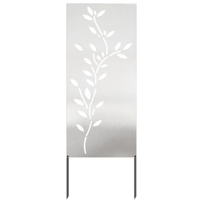 Garden Privacy Screen Floral Silver 50 x 140 cm Stainless steel