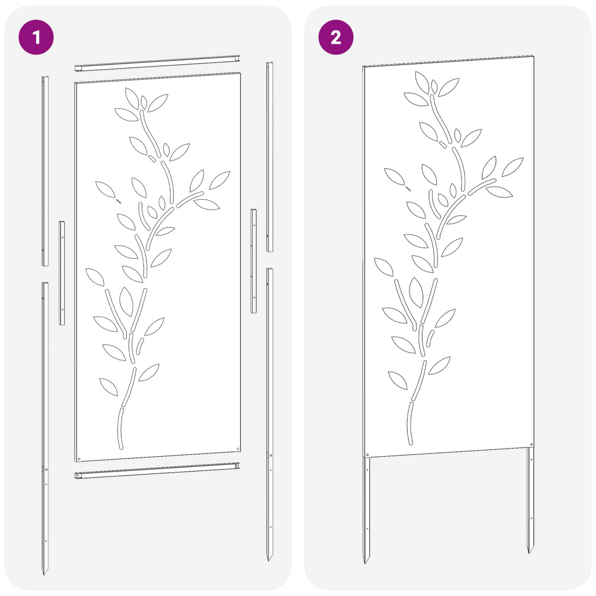 Garden Privacy Screen Silver 50 x 140 cm Galvanised steel