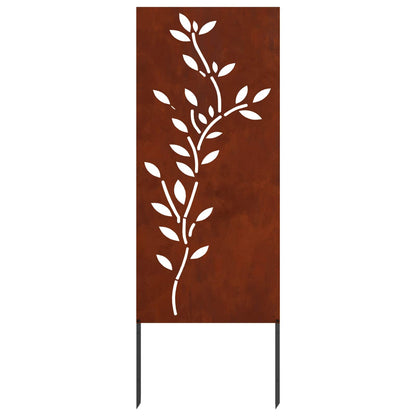 Garden Privacy Screen Floral Rusty 50 x 140 cm Weathering Steel