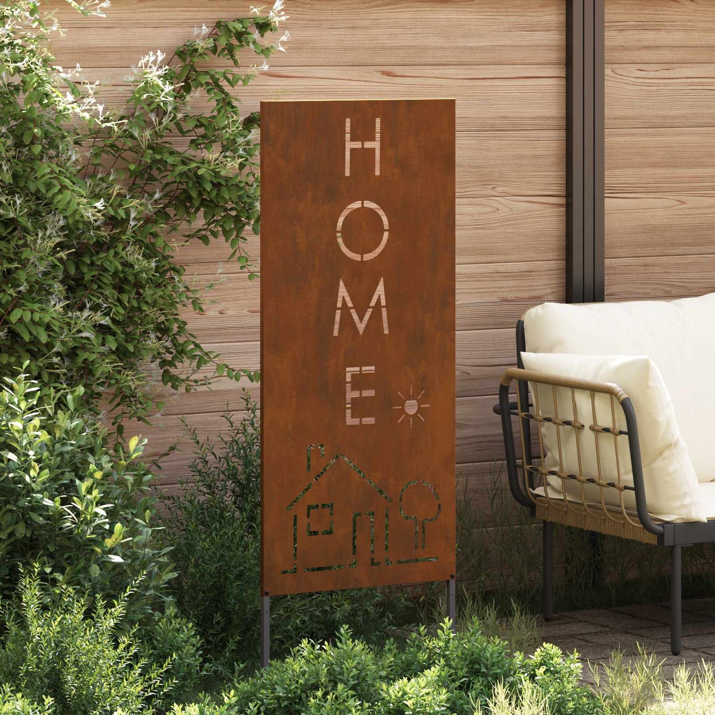 Garden Privacy Screen Rusty 50 x 140 cm Weathering Steel
