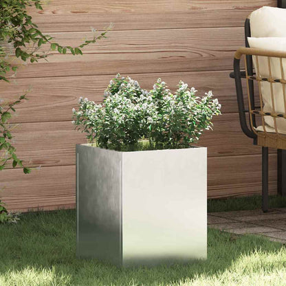 Garden Planter Galvanised Steel 32 x 32 x 40 cm
