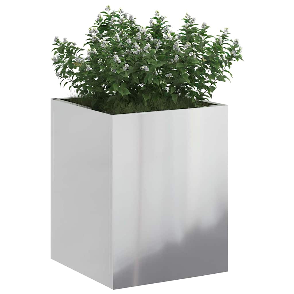 Garden Planter Galvanised Steel 32 x 32 x 40 cm