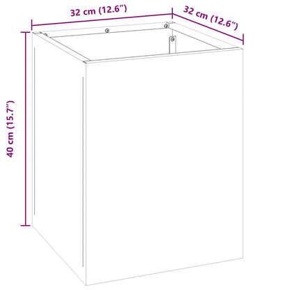 Garden Planter Galvanised Steel 32 x 32 x 40 cm