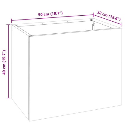 Garden Planter White 50 x 32 x 40 cm Cold-rolled Steel