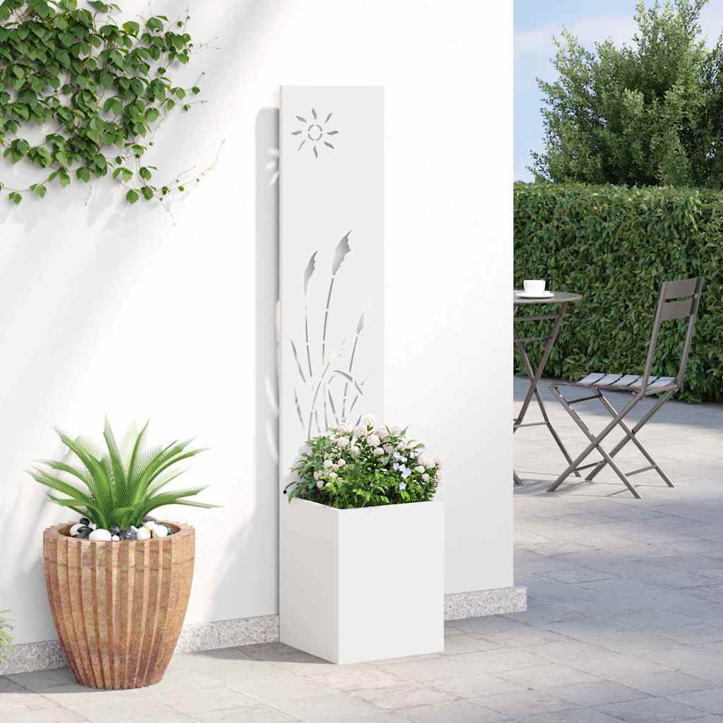 Garden Privacy Screen White 32 x 150 cm Cold-rolled steel