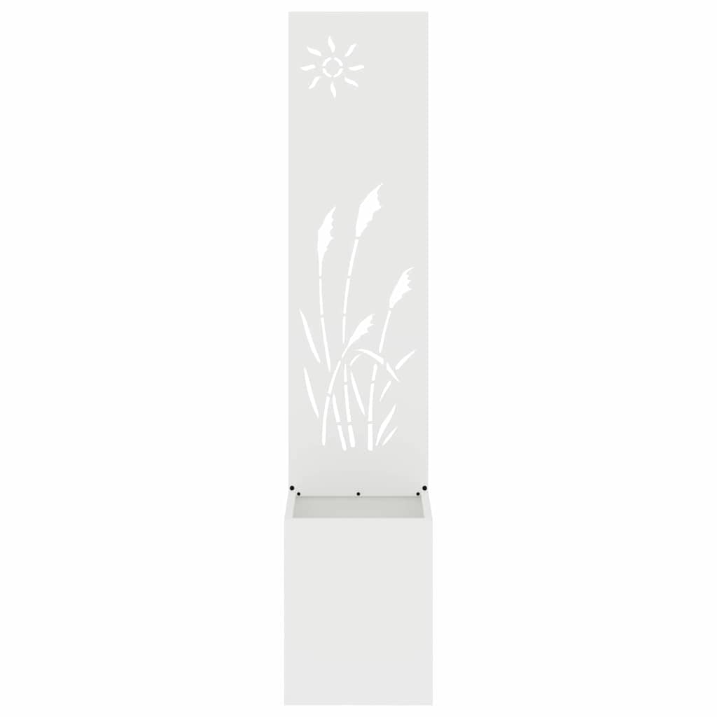 Garden Privacy Screen White 32 x 150 cm Cold-rolled steel