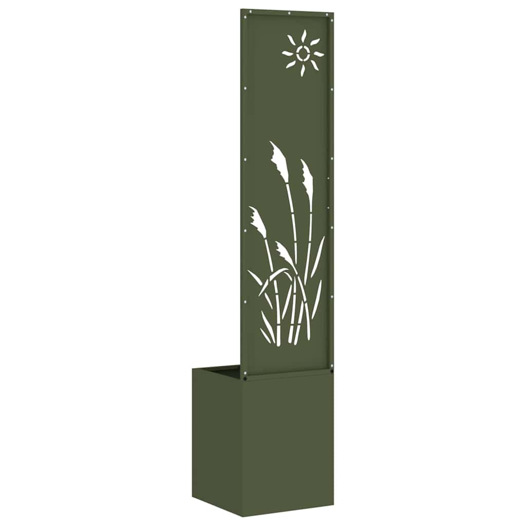 Garden Privacy Screen Olive green 32 x 150 cm Cold-rolled steel