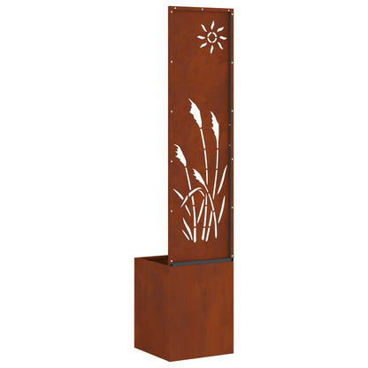 Garden Privacy Screen Rusty 32 x 140 cm Weathering steel