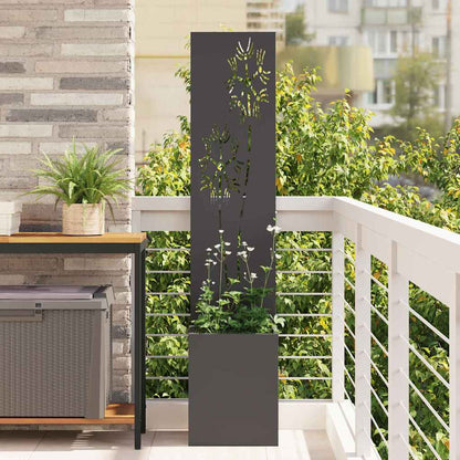Garden Privacy Screen Black 32 x 150 cm Cold-rolled steel