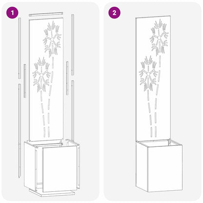 Garden Privacy Screen White 32 x 150 cm Cold-rolled steel