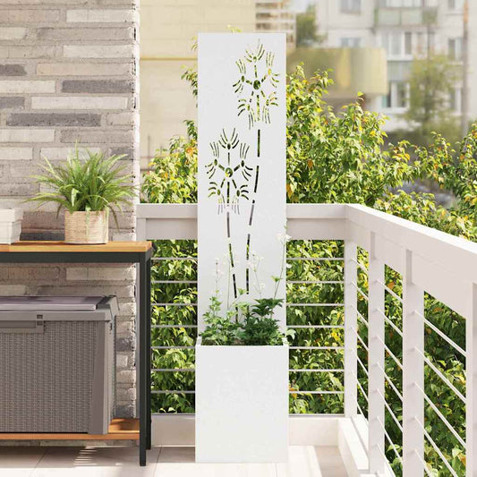Garden Privacy Screen White 32 x 32 x 150 cm Cold-rolled steel