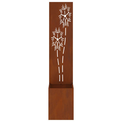 Garden Privacy Screen Rusty 32 x 32 x 150 cm Weathering steel