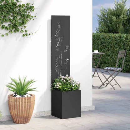 Garden Privacy Screen Black 32 x 32 x 150 cm Cold-rolled steel