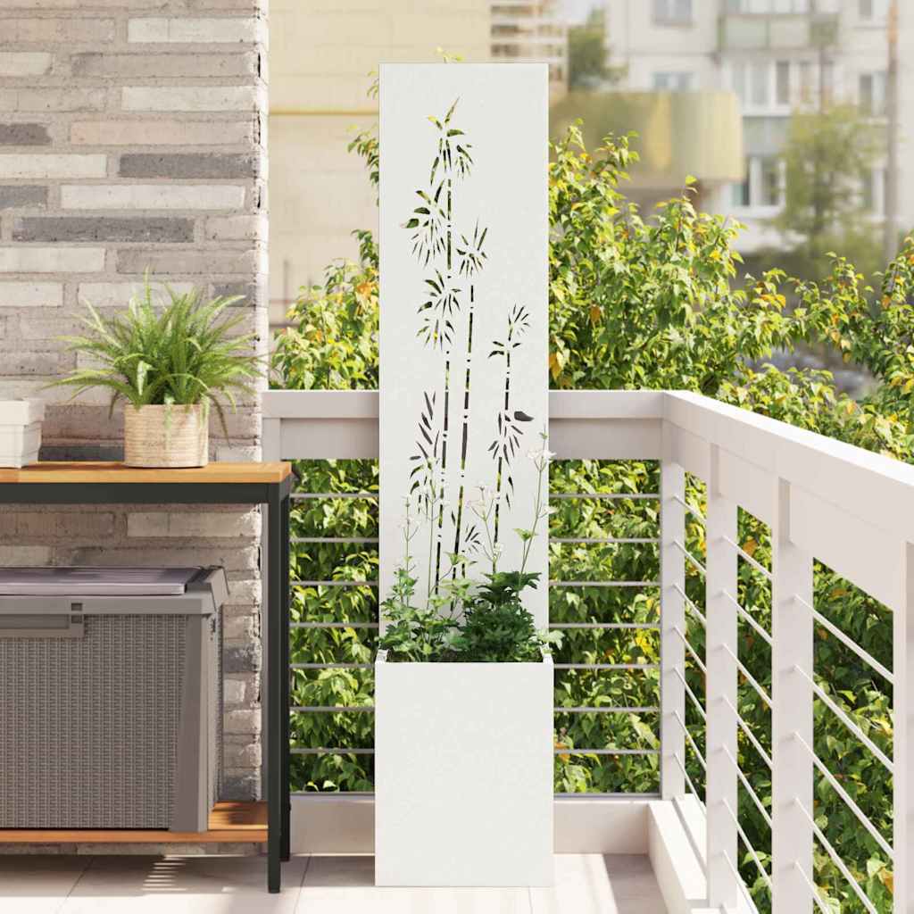 Garden Privacy Screen White 32 x 150 cm Cold-rolled steel