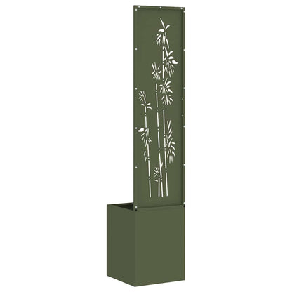Garden Privacy Screen Floral Olive green 32 x 32 x 150 cm