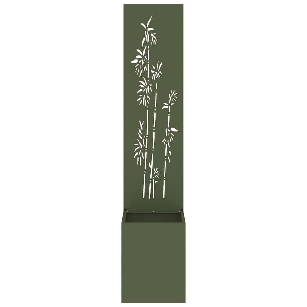 Garden Privacy Screen Floral Olive green 32 x 32 x 150 cm
