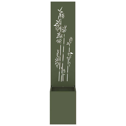 Garden Privacy Screen Floral Olive green 32 x 32 x 150 cm