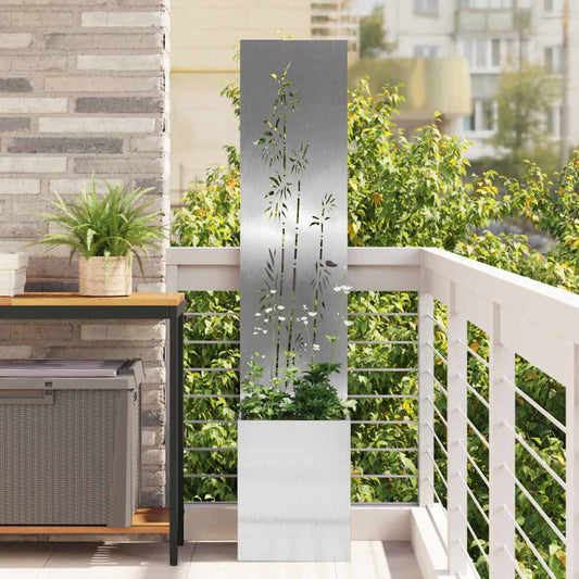 Garden Privacy Screen Sliver 32 x 32 x 150 cm Stainless steel