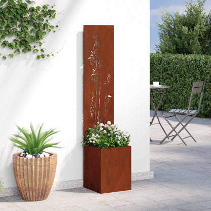 Garden Privacy Screen Rusty 32 x 32 x 150 cm Weathering steel