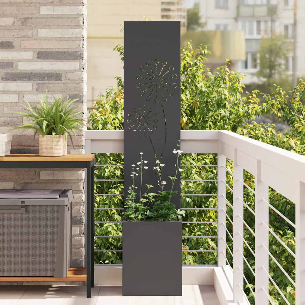 Garden Privacy Screen Black 32 x 32 x 150 cm Cold-rolled steel