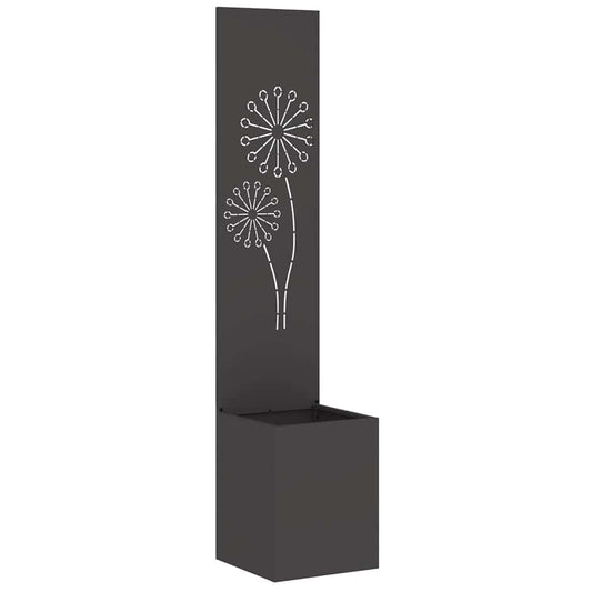 Garden Privacy Screen Black 32 x 32 x 150 cm Cold-rolled steel
