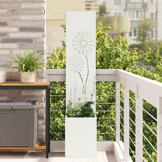 Garden Privacy Screen White 32 x 32 x 150 cm Cold-rolled steel