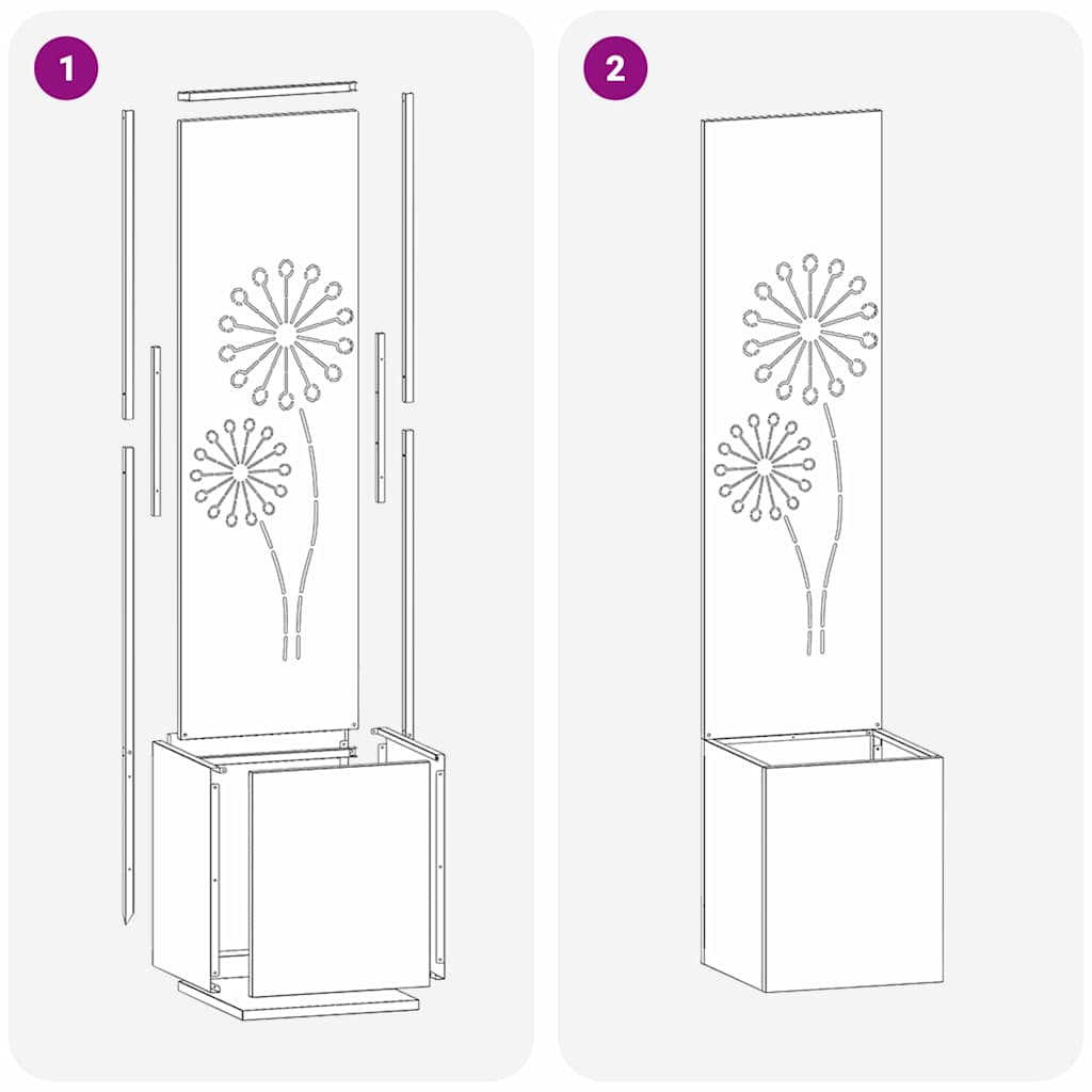 Garden Privacy Screen Silver 32 x 150 cm Galvanised steel
