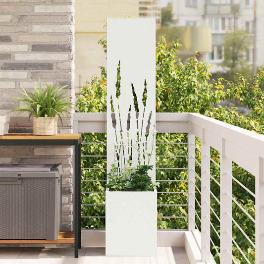 Garden Privacy Screen White 32 x 32 x 150 cm Cold-rolled steel