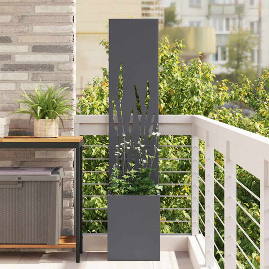 Garden Privacy Screen Fretwork Anthracite 32 x 32 x 150 cm