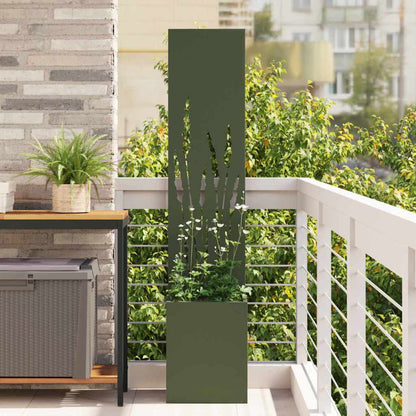 Garden Privacy Screen Olive green 32 x 150 cm Cold-rolled steel