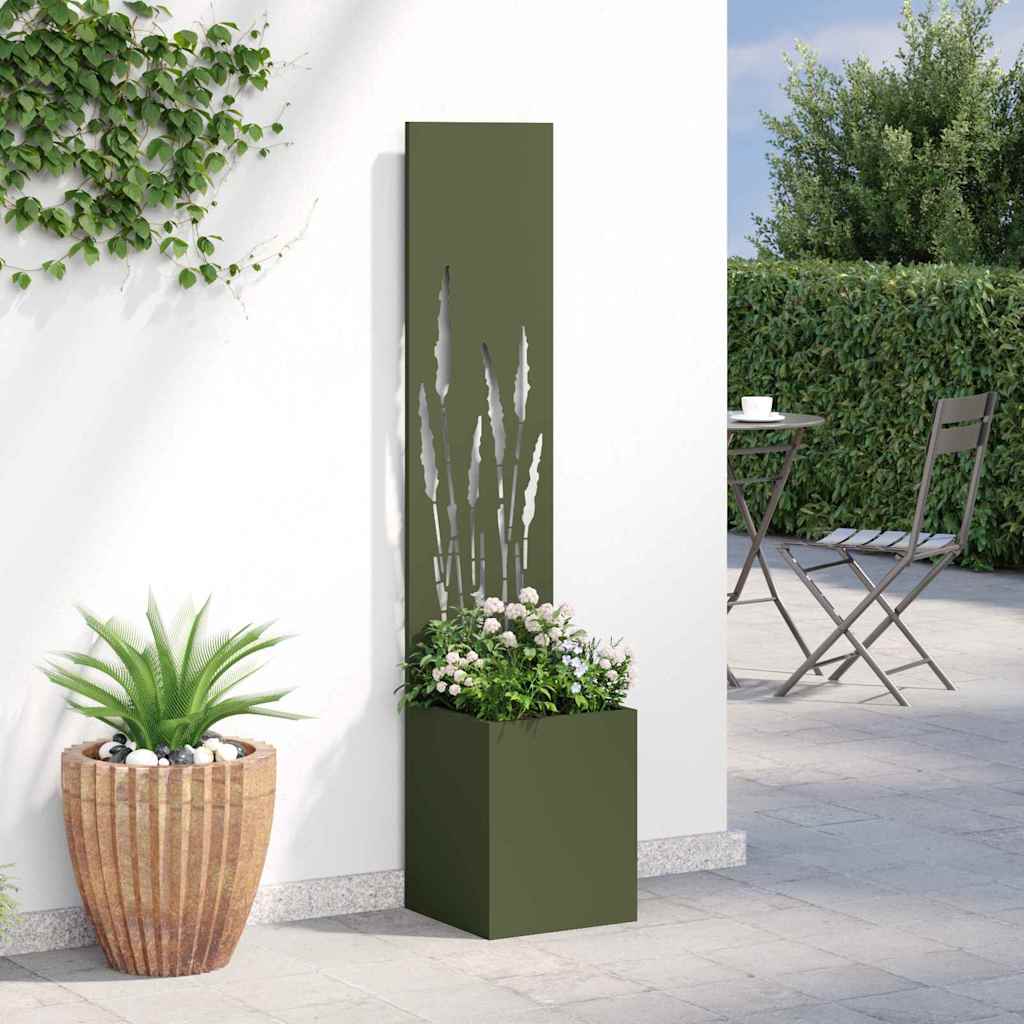 Garden Privacy Screen Olive green 32 x 150 cm Cold-rolled steel