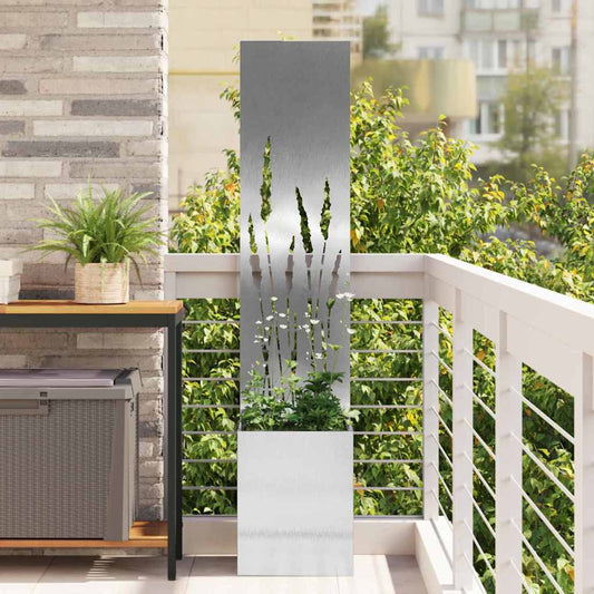 Garden Privacy Screen Sliver 32 x 32 x 150 cm Stainless steel