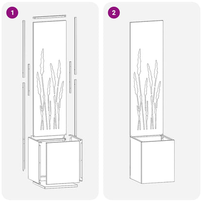 Garden Privacy Screen Silver 32 x 150 cm Galvanised steel