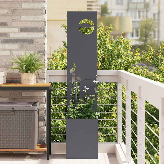 Garden Privacy Screen Fretwork Anthracite 32 x 32 x 150 cm