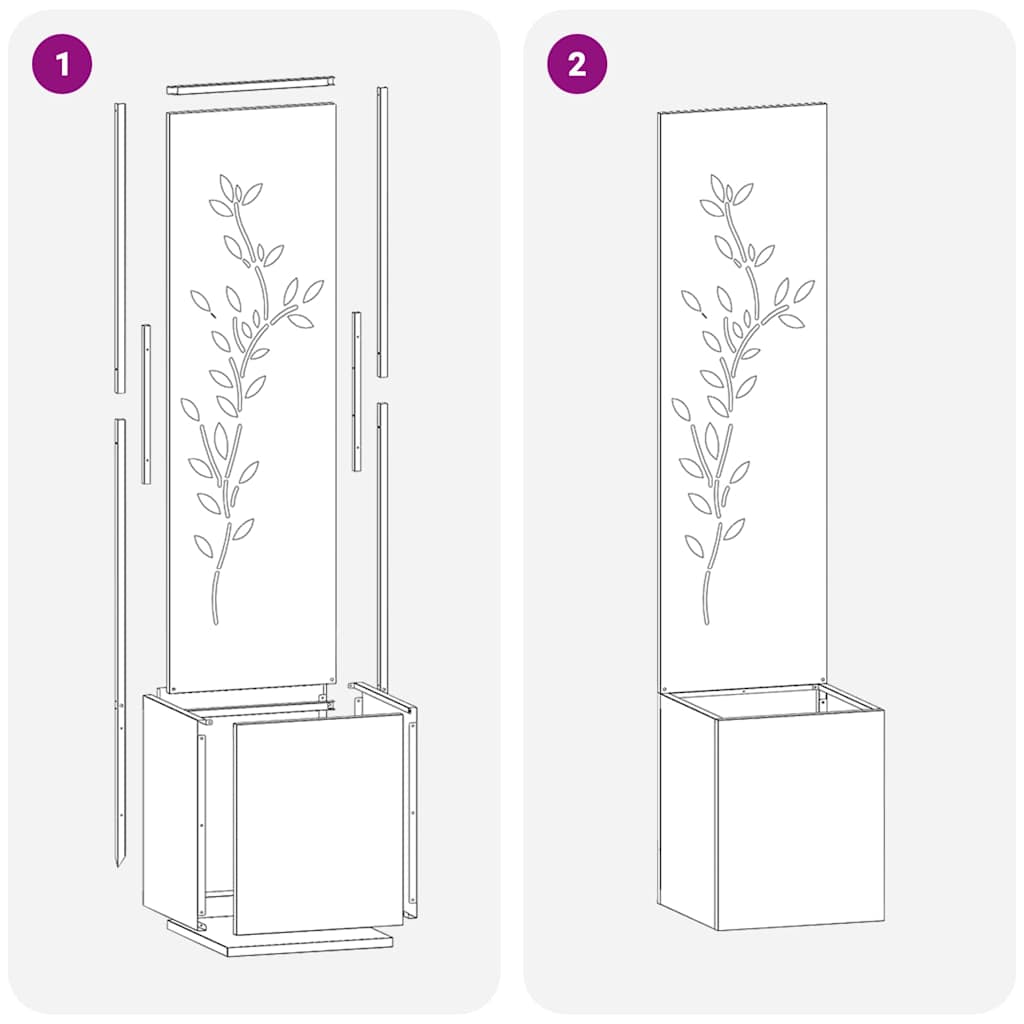 Garden Privacy Screen White 32 x 32 x 150 cm Cold-rolled steel