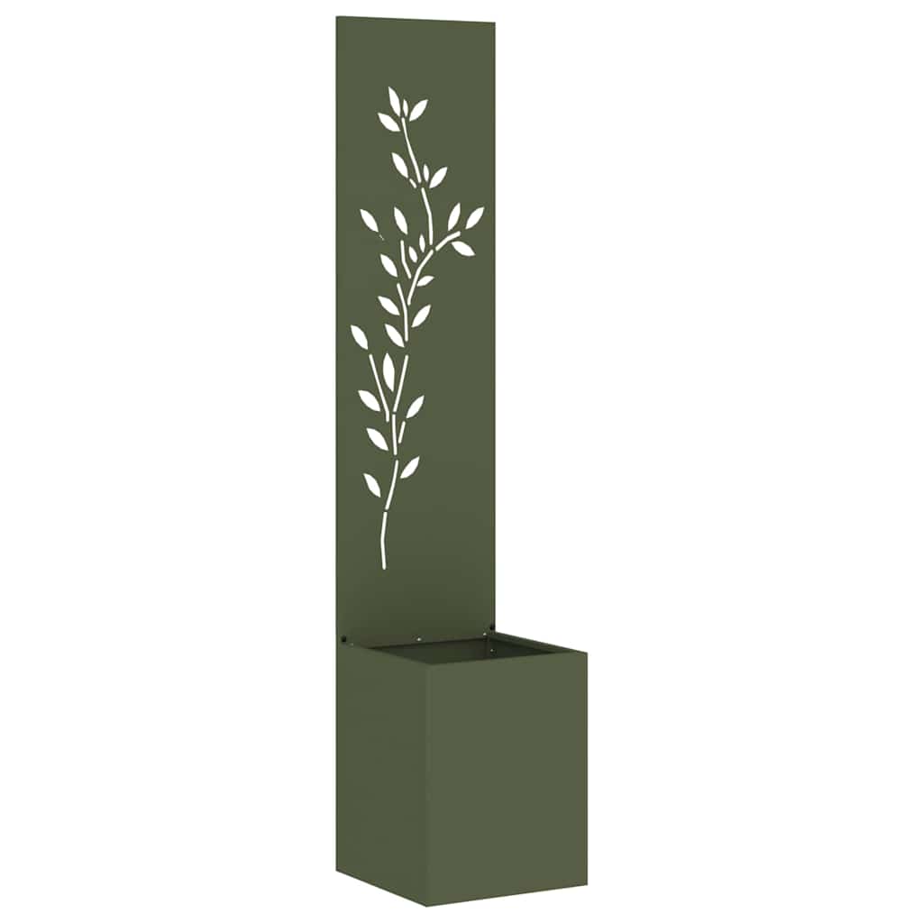 Garden Privacy Screen Floral Olive green 32 x 32 x 150 cm