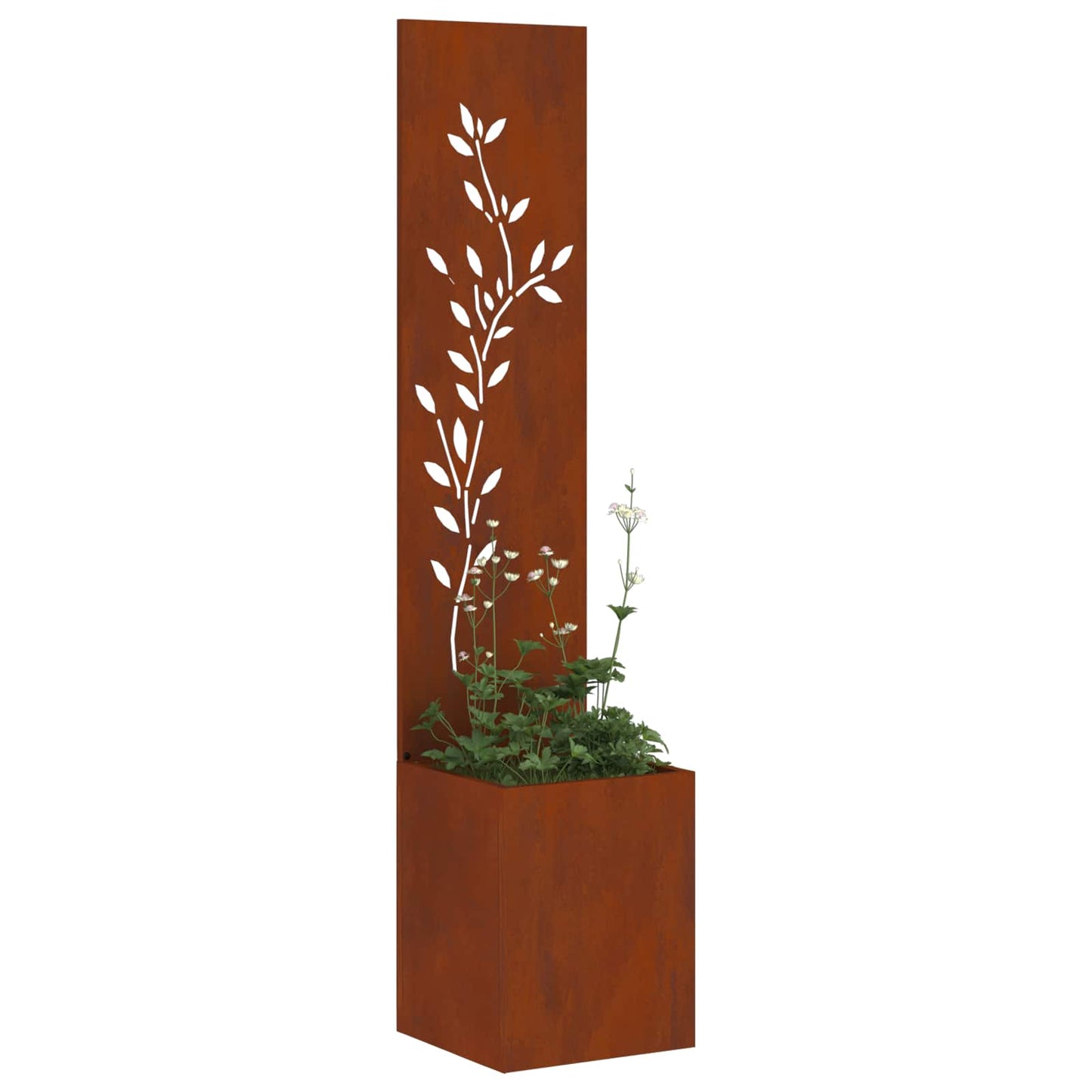 Garden Privacy Screen Rusty 32 x 32 x 150 cm Weathering steel